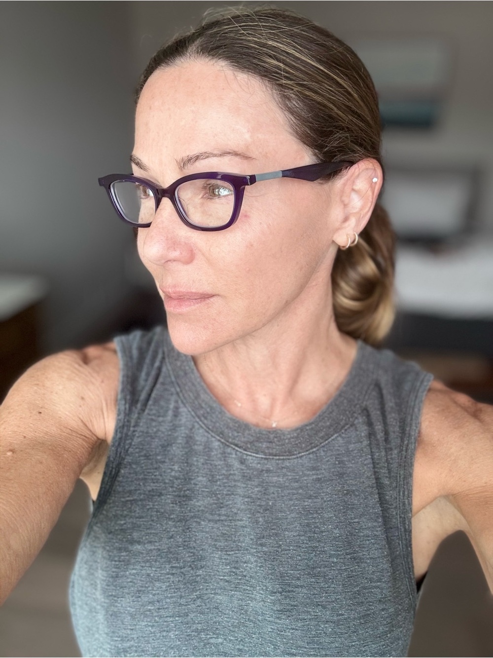 ANNE ET VALENTIN Designer Eyeglasses Purple Frames Made in France - Picture 7 of 8